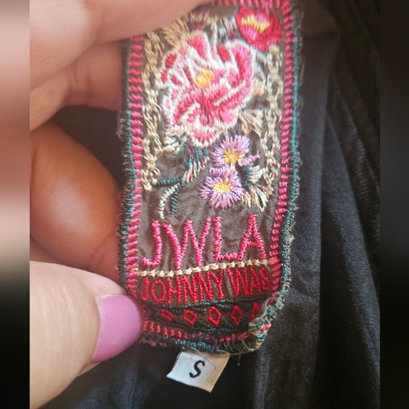 Johnny Was LA Vintage Silk Embroidered Bird Jacket Black Size Small - Picture 10 of 11